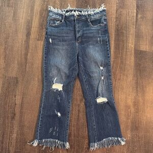 RISEN Women's Distressed Blue Jeans Capris Size 32/15